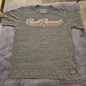 Rock Revival Men's Tshirt Size L Gray 2 Sided